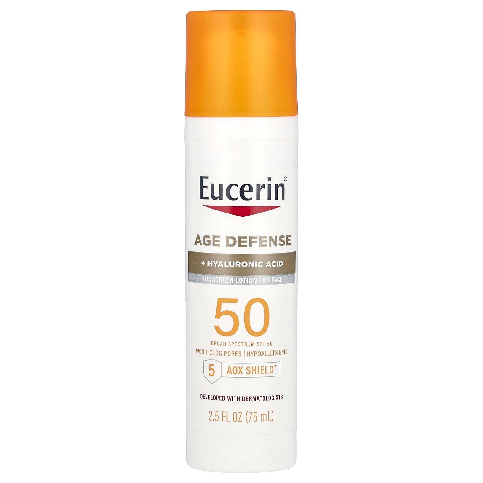   Age Defence, Lightweight Sunscreen Lotion For Face, SPF 50, 75 ml