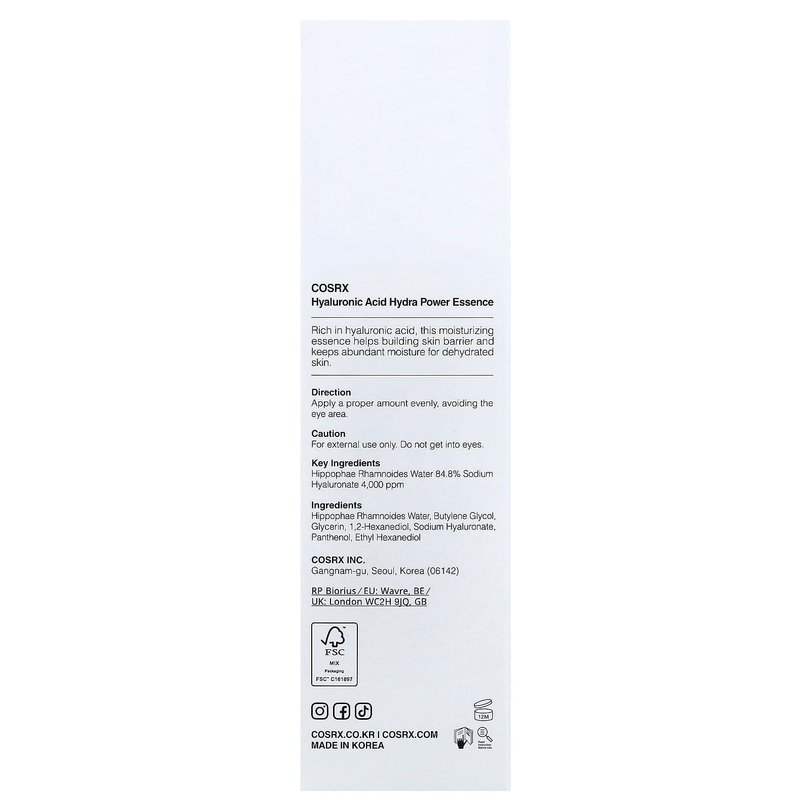 Hyaluronic Acid Hydra Power Essence, 3.38 fl oz (100 ml)