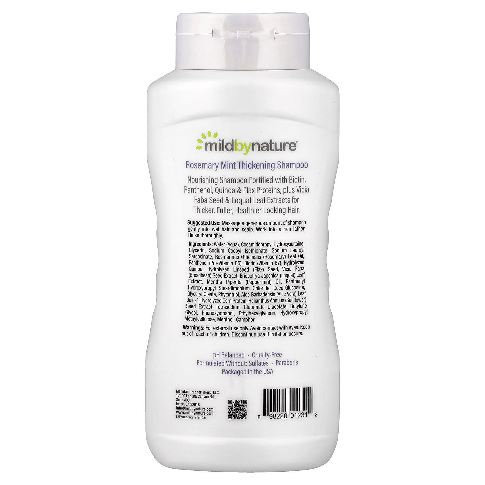 Mild By Nature, Thickening Shampoo, B-Complex & Biotin, Rosemary Mint, 16 fl oz (473 ml)