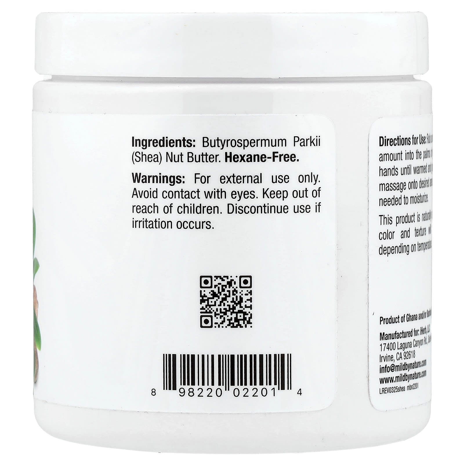 Mild By Nature, Moisturising Shea Butter, 7 oz (198 g)