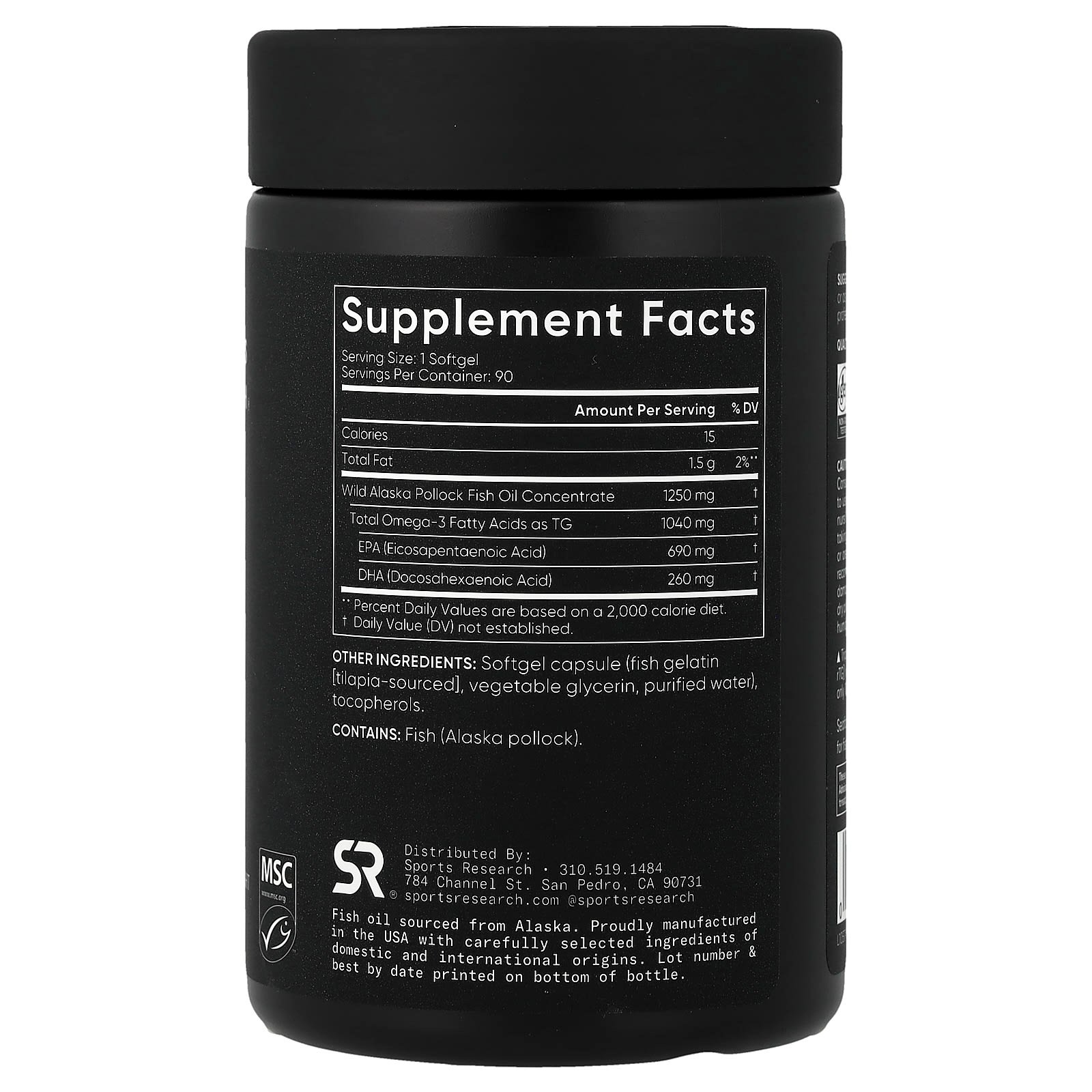 Sports Research, Alaskan Omega-3 Fish Oil, 90 Capsules