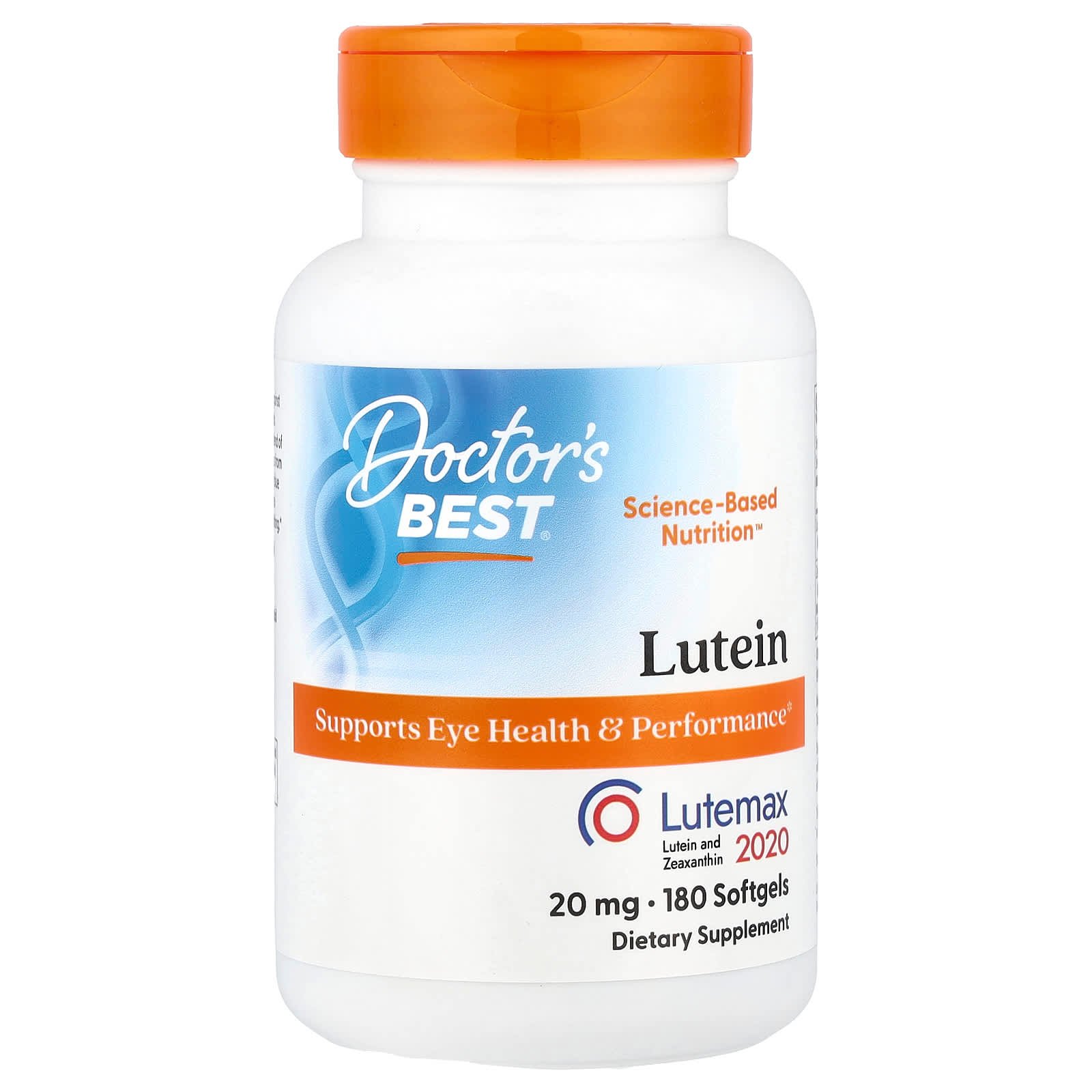Doctor's Best, Lutein, Lutemax 2020, 20 mg, 180 Capsules