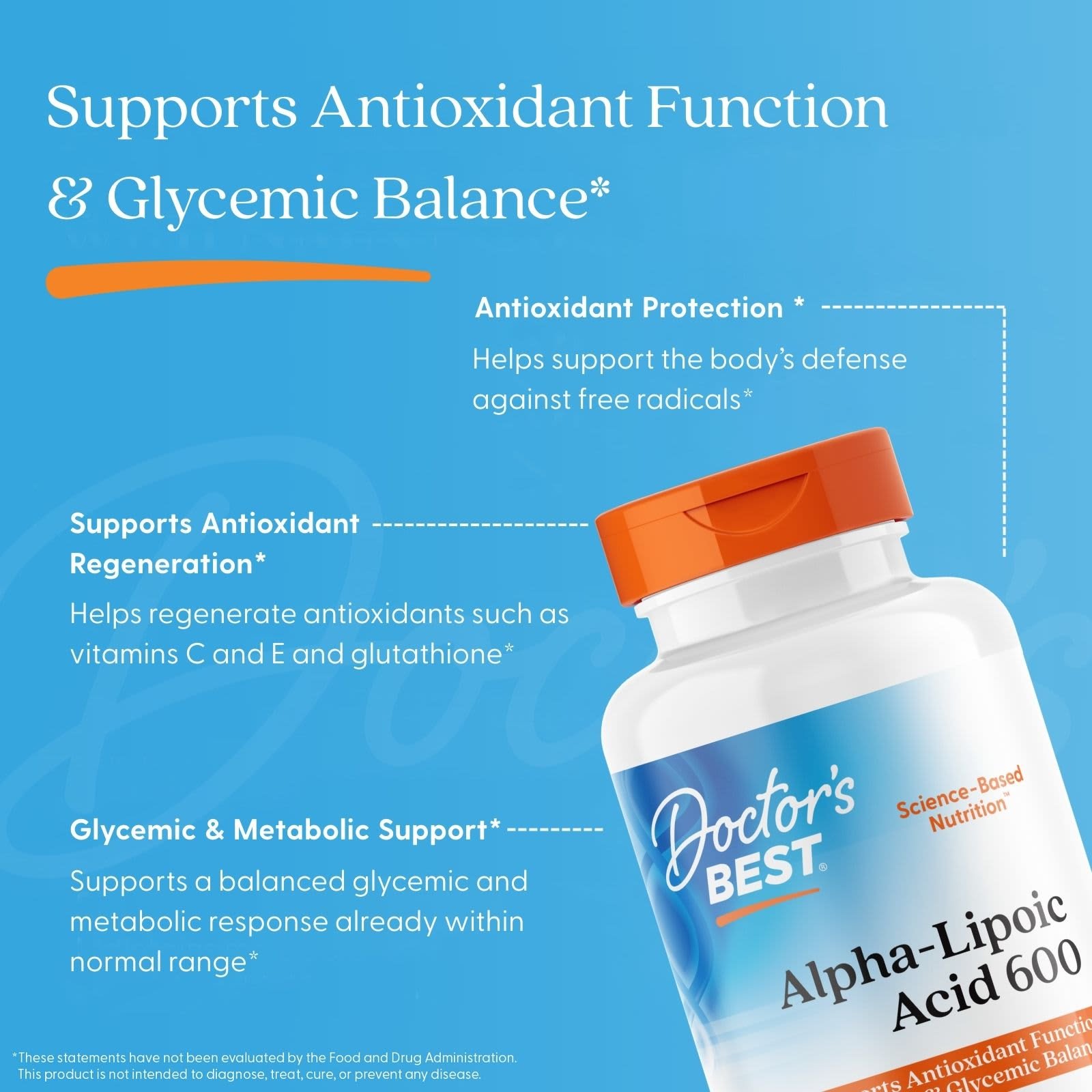 Doctor's Best, Alpha-Lipoic Acid 600, 600 mg, 180 Veg Caps