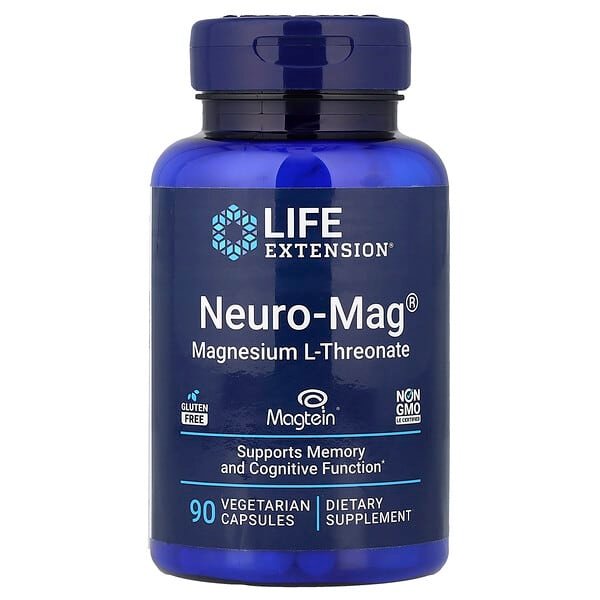 Life Extension, Neuro-Mag, Magnesium L-Threonate, 90 Vegetarian Capsules (48 mg per Capsule)
