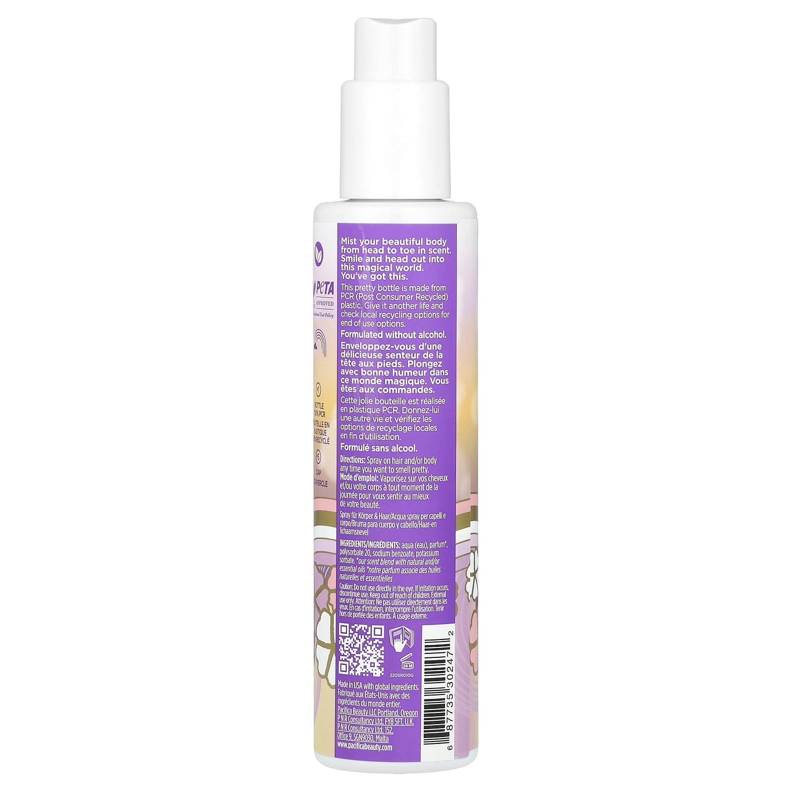 Pacifica, Perfumed Hair & Body Mist, French Lilac, 6 fl oz (177 ml)