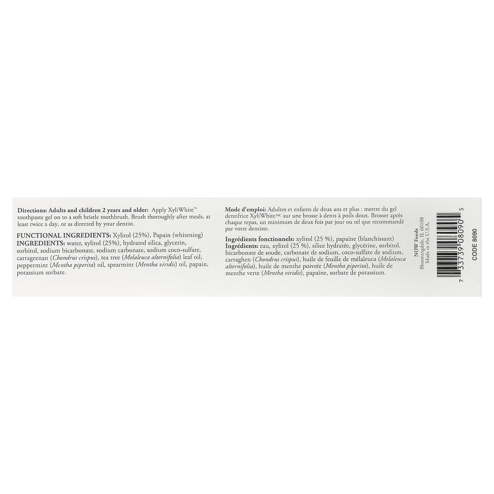 NOW Foods, Solutions, XyliWhite™, Toothpaste Gel, Refreshmint, 6.4 oz (181 g)