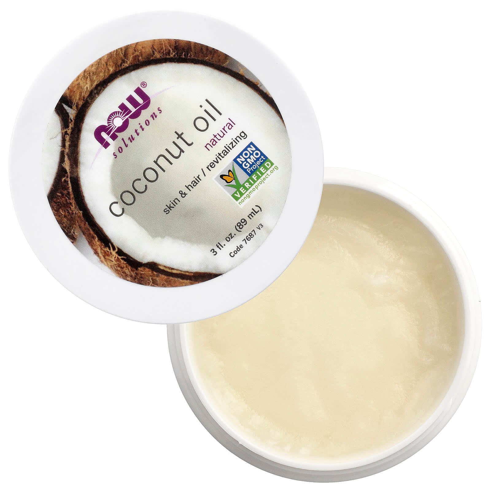 NOW Foods, Solutions, Coconut Oil, Natural, 3 fl oz (89 ml)