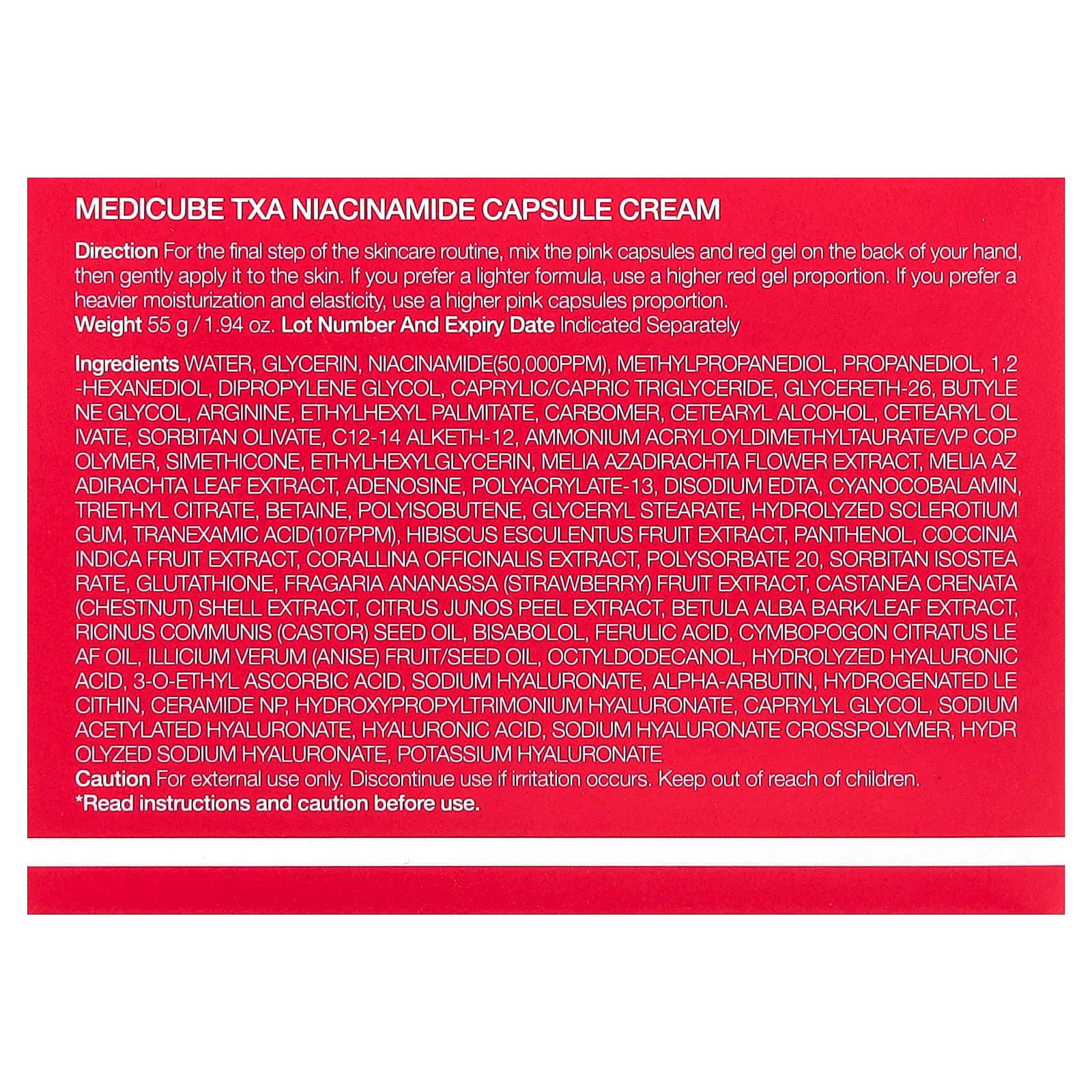 Medicube, TXA Niacinamide Capsule Cream, 55 g (1.94 oz)