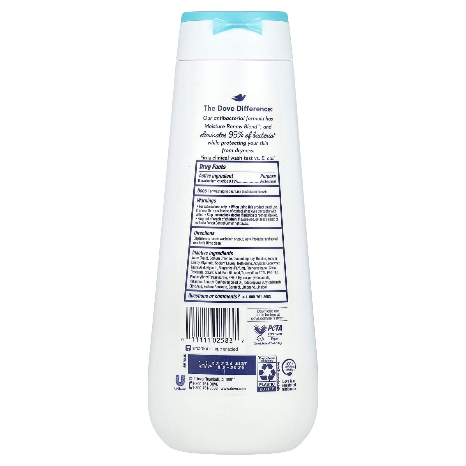 Dove, Antibacterial Care Body Wash, 20 fl oz (591 ml)