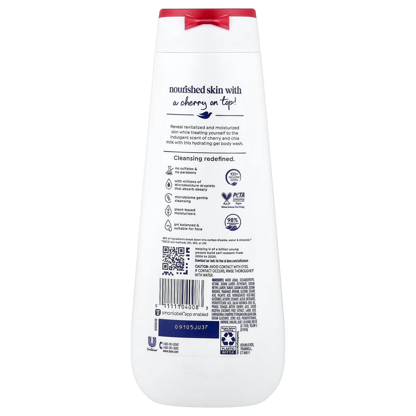Dove, Revitalise Body Wash, Cherry & Chia Milk, 20 fl oz (591 ml)