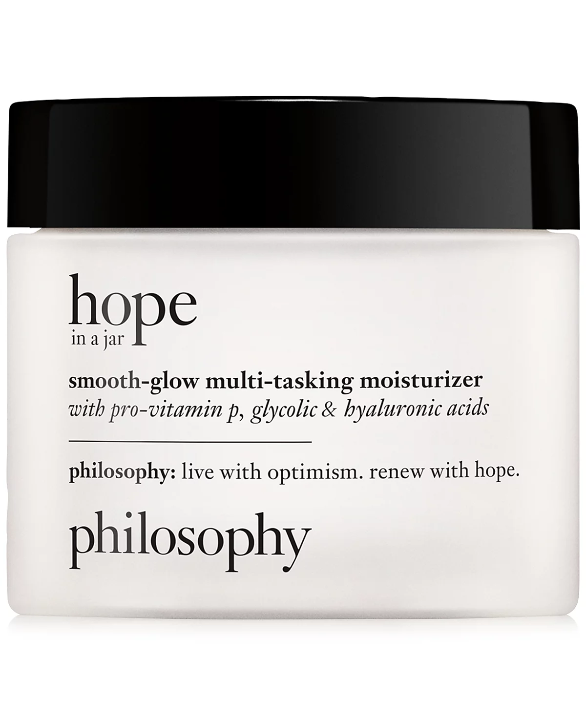 Hope In A Jar Smooth-Glow Multi-Tasking Moisturizer With Pro-Vitamin P, Glycolic & Hyaluronic Acids, 2 oz.
