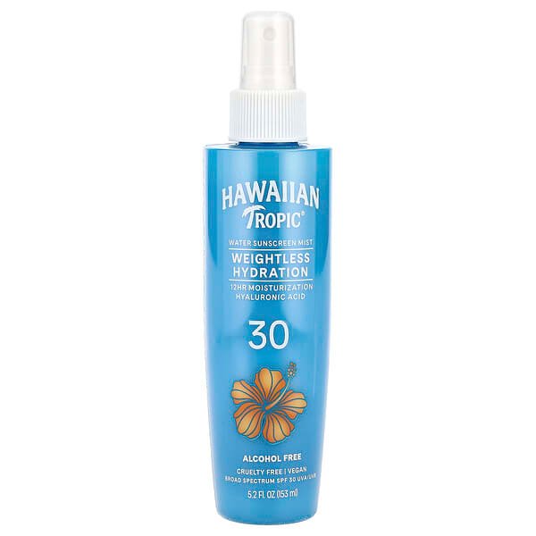 Hawaiian Tropic, Weightless Hydration, Water Sunscreen Mist, SPF 30, 5.2 fl oz (153 ml)