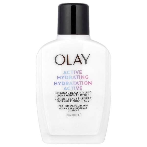 Olay, Active Hydrating, Original Beauty Fluid Lightweight Lotion, For Normal to Dry Skin, 120 ml (4 fl oz)
