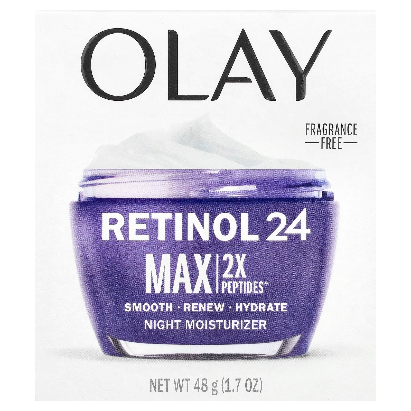 Olay, Retinol 24, Night Moisturiser, Fragrance Free, 1.7 oz (48 g)