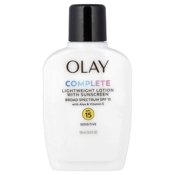 Olay, Complete, Lightweight Lotion with Sun Cream, SPF 15, Sensitive, Fragrance-free, 118 ml (4 fl oz)
