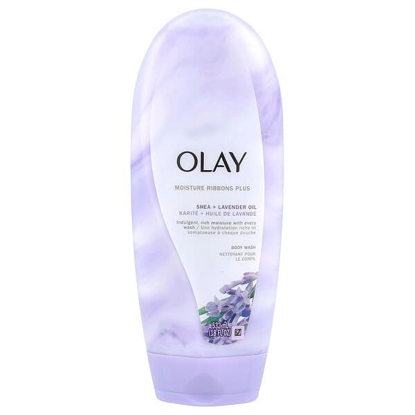 Olay, Moisture Ribbons Plus, Body Wash, Shea + Lavender Oil, 18 fl oz (532 ml)