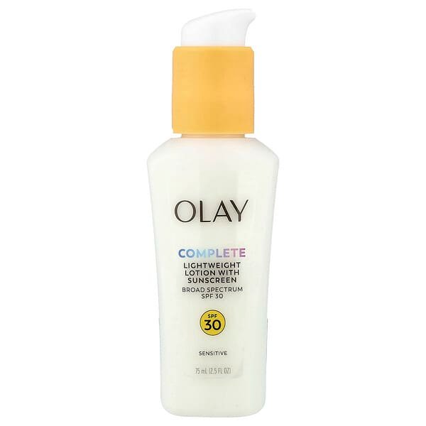 Olay, Complete, Lightweight Lotion with Sun Cream, SPF 30, Sensitive, Fragrance-free, 75 ml (2.5 fl oz)