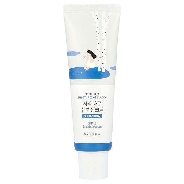 Round Lab, Birch Juice Moisturising UVLock Sunscreen, SPF 45, 1.69 fl oz (50 ml)