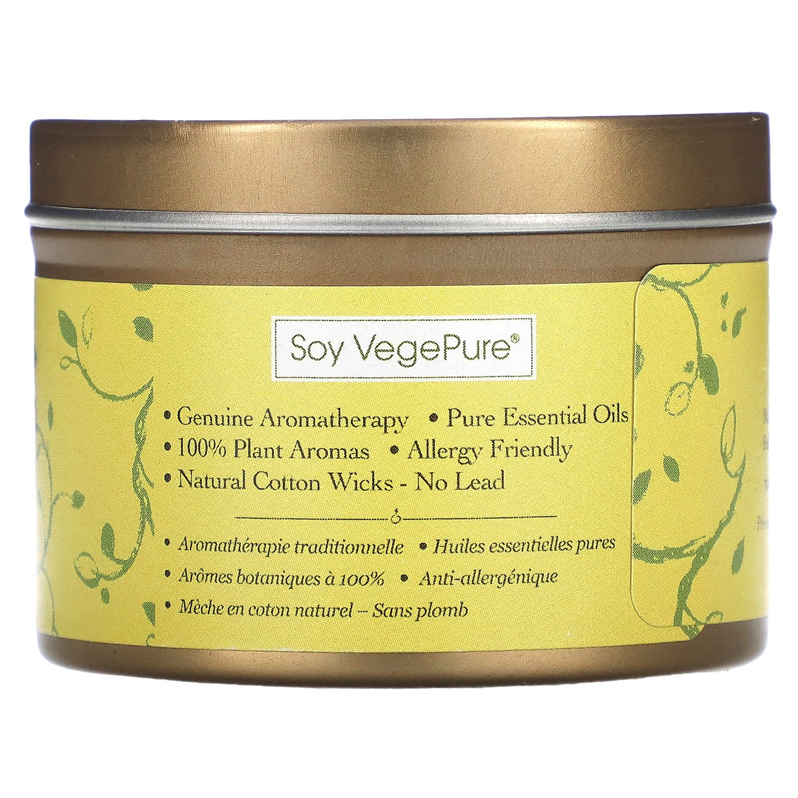 Aroma Naturals, Soy VegePure, Travel Tin Candle, Ambience, Orange & Lemongrass, 2.8 oz (79.38 g)