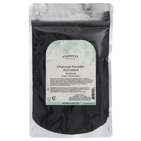 Starwest Botanicals, Activated Charcoal Powder, 4 oz (113.4g)