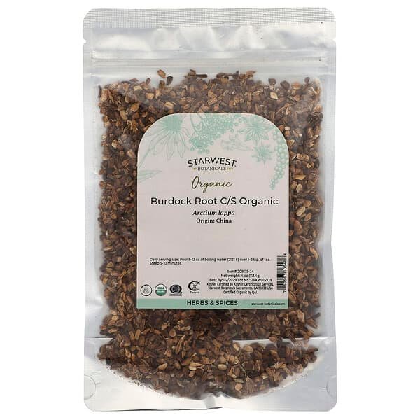 Starwest Botanicals, Organic Burdock Root C/S, 113.4 g (4 oz)