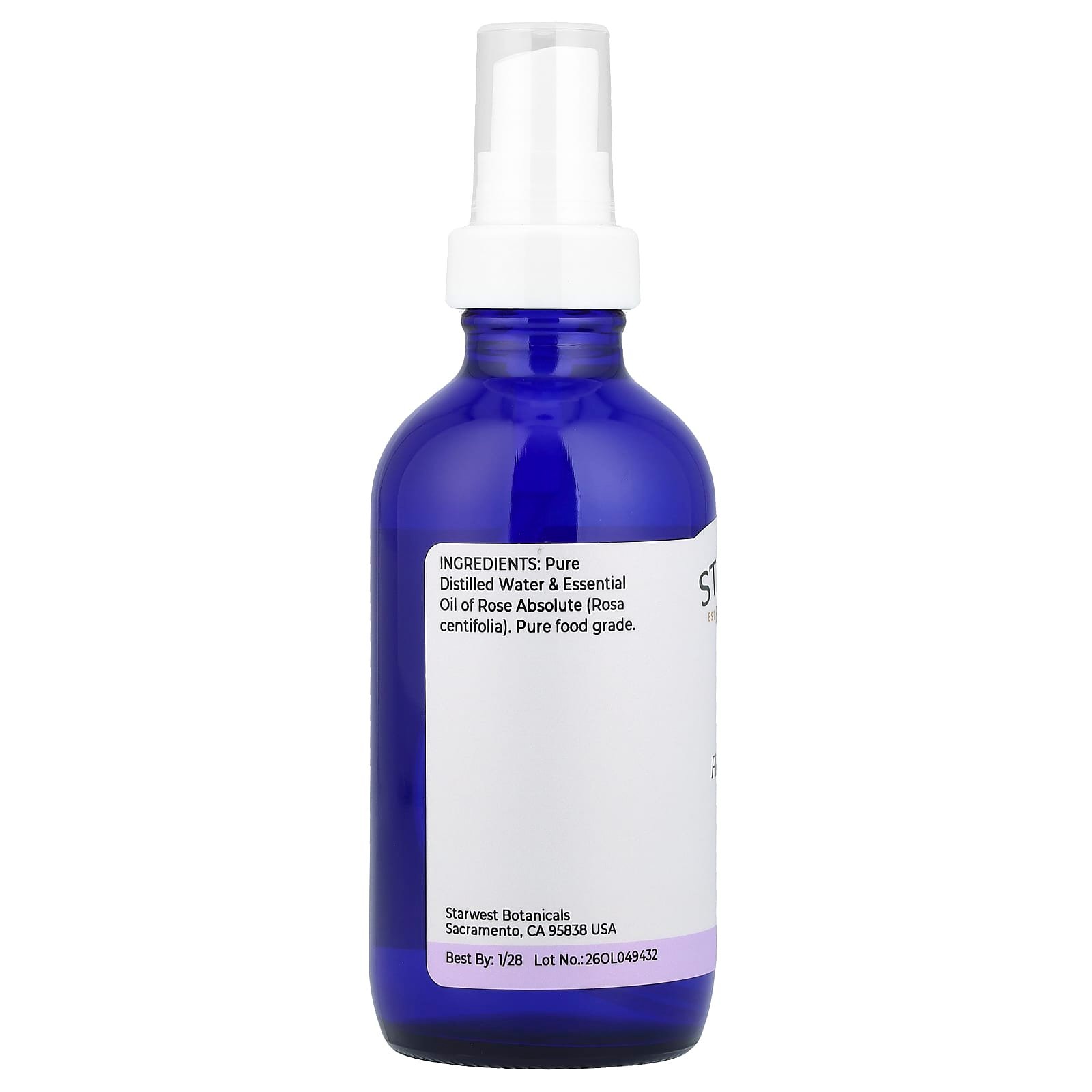 Starwest Botanicals, Rose Flower Water, 118 ml (4 fl oz)