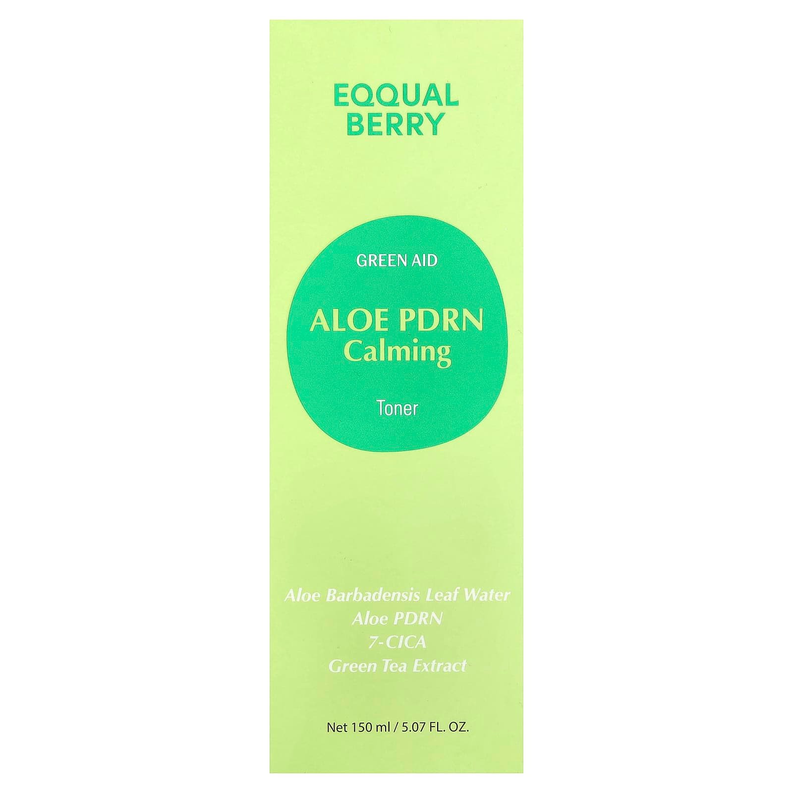 EQQUALBERRY, Green Aid, Aloe PDRN Calming Toner, 5.07 fl oz (150 ml)