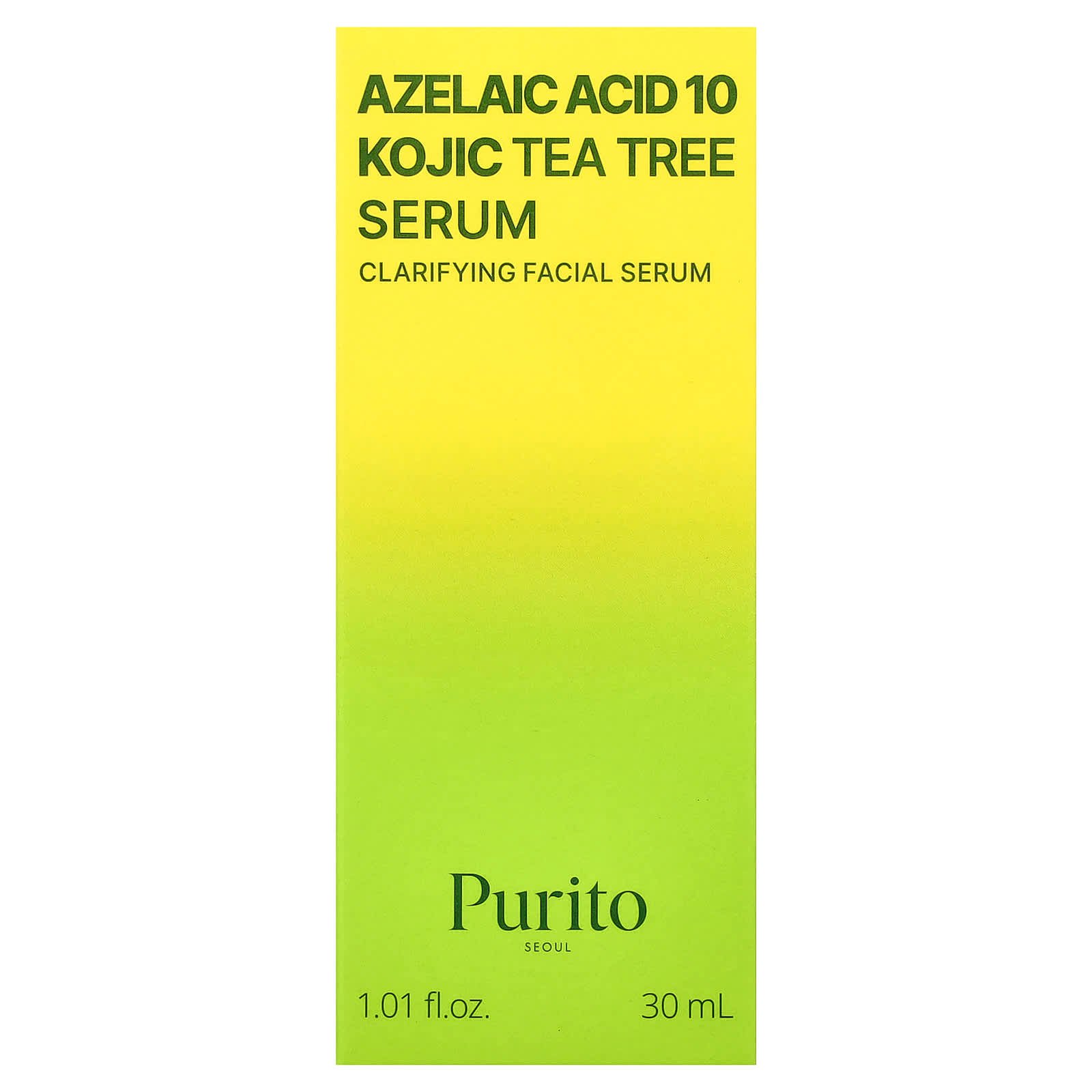 Purito, Azelaic Acid 10, Koji Tea Tree Serum, 30 ml (1.01 fl oz)